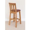 Billy Solid Oak Tall Kitchen Stool with Red Leather Pad - 10% OFF SPRING SALE - 15
