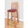 Billy Solid Oak Tall Kitchen Stool with Red Leather Pad - 20% OFF SPRING SALE - 9