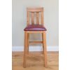 Billy Solid Oak Tall Kitchen Stool with Red Leather Pad - 20% OFF SPRING SALE - 10