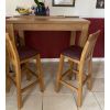 Billy Solid Oak Tall Kitchen Stool with Red Leather Pad - 20% OFF SPRING SALE - 2