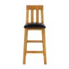 Billy Tall Oak Kitchen Stool with Black Leather Pad - 20% OFF WINTER SALE - 3