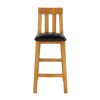 Billy Tall Oak Assembled Kitchen Stool with Black Leather Pad - 10% OFF SPRING SALE - 3
