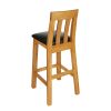 Billy Tall Oak Assembled Kitchen Stool with Black Leather Pad - 10% OFF SPRING SALE - 7