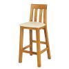 Billy Oak Tall Assembled Kitchen Bar Stool Cream Leather - 10% OFF SPRING SALE - 3