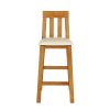 Billy Oak Tall Assembled Kitchen Bar Stool Cream Leather - 10% OFF SPRING SALE - 4