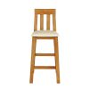 Billy Oak Tall Kitchen Bar Stool Cream Leather - 20% OFF SPRING SALE - 4