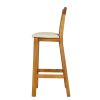 Billy Oak Tall Assembled Kitchen Bar Stool Cream Leather - 10% OFF SPRING SALE - 5