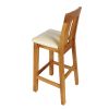 Billy Oak Tall Assembled Kitchen Bar Stool Cream Leather - 10% OFF SPRING SALE - 6