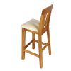 Billy Oak Tall Kitchen Bar Stool Cream Leather - 20% OFF SPRING SALE - 6