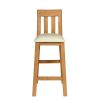 Billy Oak Tall Assembled Kitchen Bar Stool Cream Leather - 10% OFF SPRING SALE - 10