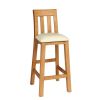Billy Oak Tall Assembled Kitchen Bar Stool Cream Leather - 10% OFF SPRING SALE - 9