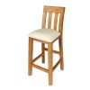 Billy Oak Tall Assembled Kitchen Bar Stool Cream Leather - 10% OFF SPRING SALE - 13