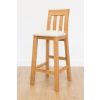 Billy Oak Tall Assembled Kitchen Bar Stool Cream Leather - 10% OFF SPRING SALE - 14