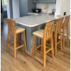 Billy Oak Tall Assembled Kitchen Bar Stool Cream Leather - 10% OFF SPRING SALE - 2