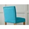 Buckingham Teal Green Linen Tall Oak Kitchen Stool - SPRING SALE - 3