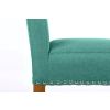 Buckingham Teal Green Linen Tall Oak Kitchen Stool - SPRING SALE - 9