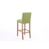 Buckingham Green Linen Tall Oak Kitchen Stool - 25% OFF SPRING SALE - 8