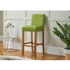 Buckingham Green Linen Tall Oak Kitchen Stool - SPRING SALE - 2