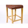 Buckingham Tan Brown Leather Oak Kitchen Stool - 10% OFF SPRING SALE - 9