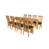 Cambridge 180cm Oak Dining Table 8 Chelsea Brown Leather Oak Chair Set - SPRING SALE - 4