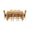 Cambridge 180cm Oak Dining Table 8 Chelsea Brown Leather Oak Chair Set - SPRING SALE - 5