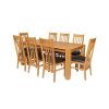 Cambridge 180cm Oak Dining Table 8 Chelsea Brown Leather Oak Chair Set - SPRING SALE - 7