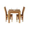 Cambridge 80cm Oak Table 2 Churchill Oak Seat Chair Set - SPRING SALE - 5