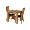 Cambridge 80cm Oak Table 2 Lichfield Brown Leather Chair Set - SPRING SALE - 2