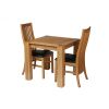 Cambridge 80cm Oak Table 2 Lichfield Brown Leather Chair Set - SPRING SALE - 3