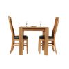 Cambridge 80cm Oak Table 2 Lichfield Brown Leather Chair Set - SPRING SALE - 5