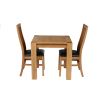 Cambridge 80cm Oak Table 2 Lichfield Brown Leather Chair Set - SPRING SALE - 6
