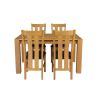 Oak Dining Set Cambridge 140cm Oak Table 6 Churchill Brown Leather Chairs - SPRING SALE - 9