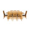 Caravella 230cm Extending Oak Table 8 Lichfield Brown Leather Oak Chair Set - 5