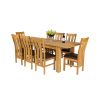 Caravella 230cm Extending Oak Table 8 Churchill Brown Leather Oak Chair Set - 2