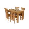 Caravella 170cm Extending Oak Table 4 Churchill Timber Seat Oak Chair Set - 2