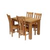 Caravella 170cm Extending Oak Table 4 Churchill Timber Seat Oak Chair Set - 3