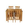 Caravella 170cm Extending Oak Table 4 Churchill Timber Seat Oak Chair Set - 4