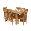 Caravella 170cm Extending Oak Table 6 Churchill Timber Seat Oak Chair Set - 2