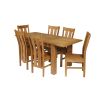 Caravella 170cm Extending Oak Table 6 Churchill Timber Seat Oak Chair Set - 4