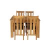 Caravella 170cm Extending Oak Table 4 Churchill Brown Leather Oak Chair Set - 4