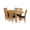 Caravella 170cm Extending Oak Table 6 Churchill Brown Leather Chair Set - SPRING MEGA DEAL - 2