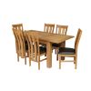 Caravella 170cm Extending Oak Table 6 Churchill Brown Leather Chair Set - SPRING MEGA DEAL - 3