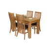 Caravella 170cm Extending Oak Table 4 Lichfield Brown Leather Oak Chair Set - 2