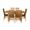 Caravella 170cm Extending Oak Table 6 Lichfield Brown Leather Oak Chair Set - 5