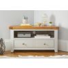 Cheshire Grey Painted Oak Corner TV Unit with Drawer - SPRING SALE - 3