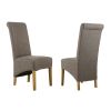 Chesterfield Brown Herringbone Fabric Dining Chair Oak Legs - 10% OFF SPRING SALE - 4