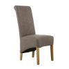 Chesterfield Brown Herringbone Fabric Dining Chair Oak Legs - 10% OFF SPRING SALE - 5