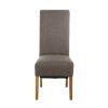 Chesterfield Brown Herringbone Fabric Dining Chair Oak Legs - 10% OFF SPRING SALE - 7