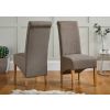 Chesterfield Brown Herringbone Fabric Dining Chair Oak Legs - 10% OFF SPRING SALE - 2