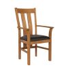 Churchill Brown Leather Oak Carver Dining Chair - SPRING SALE - 4